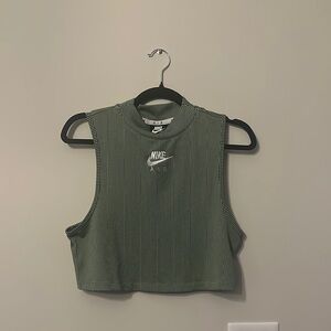 Nike Green Sleeveless Muscle Crop Top